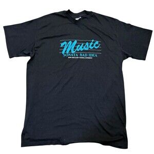 VTG Men Black XL (46-48) T-Shirt Single Stitch Music Sonata Bad Idea Tedman USA